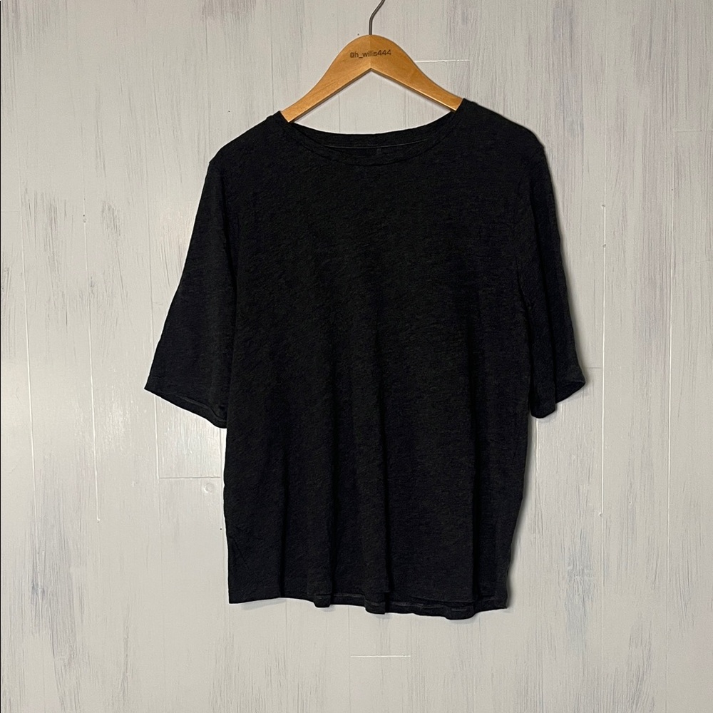Eileen Fisher Gray‎ Organic Cotton Half Sleeve Top Size XL